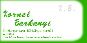 kornel barkanyi business card